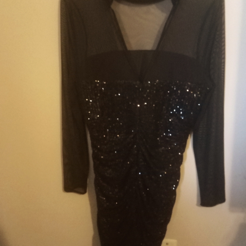 Elegant Black Sequin Dress